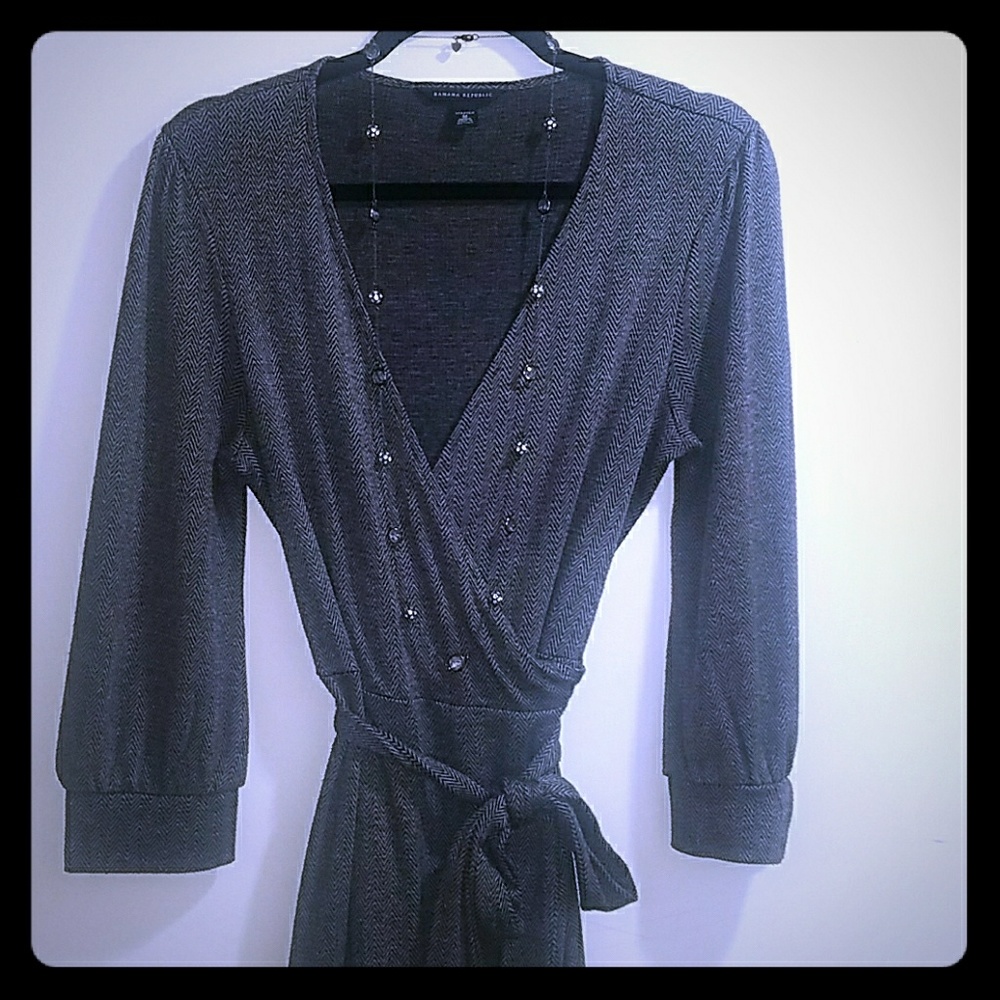 [Banana Republic] Herringbone Wrap Dress ~ Sz. M